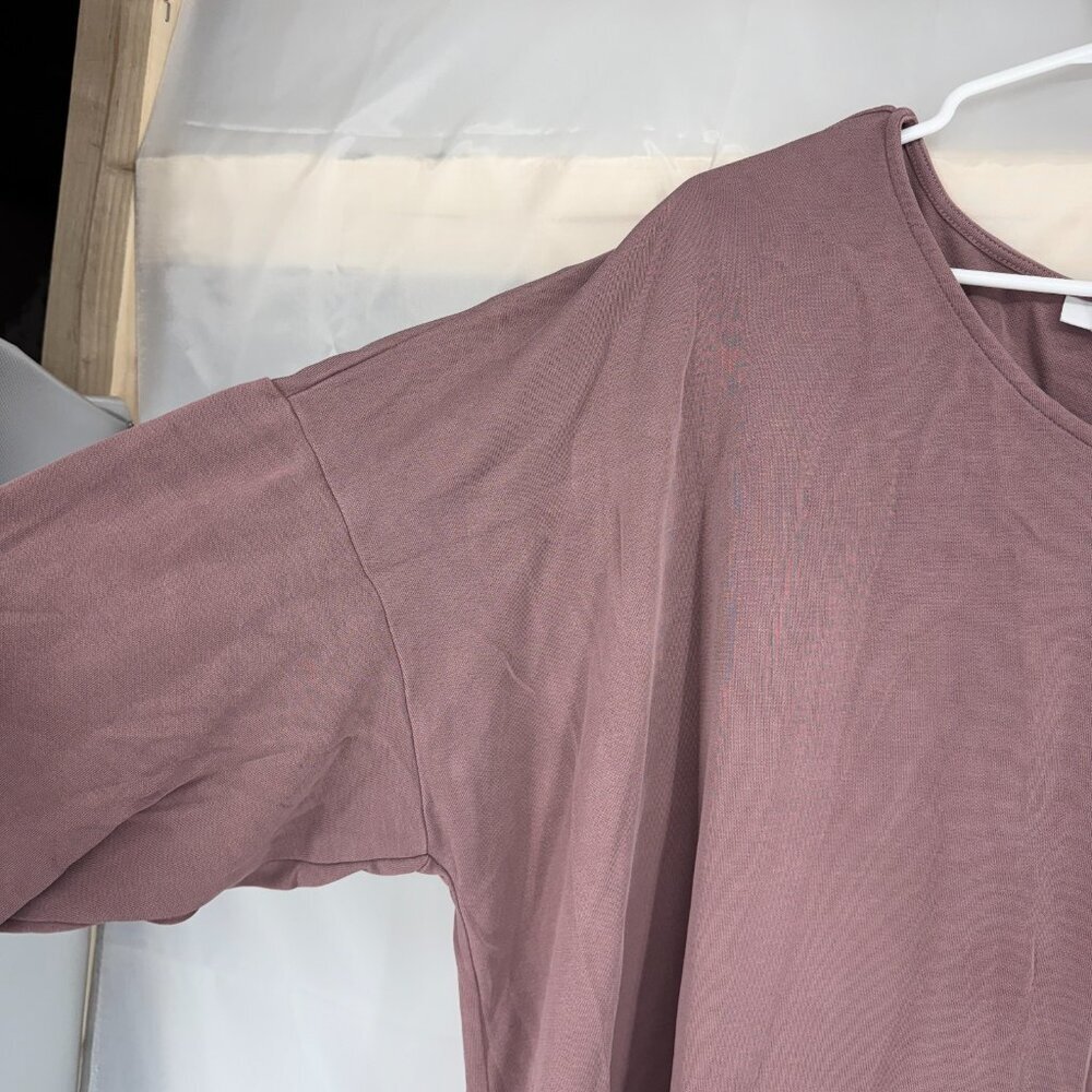 J Jill Pure Women 4X Blouse Dolman 3/4 Sleeve Shirt Solid Purple V Neck Casual - Picture 2 of 9